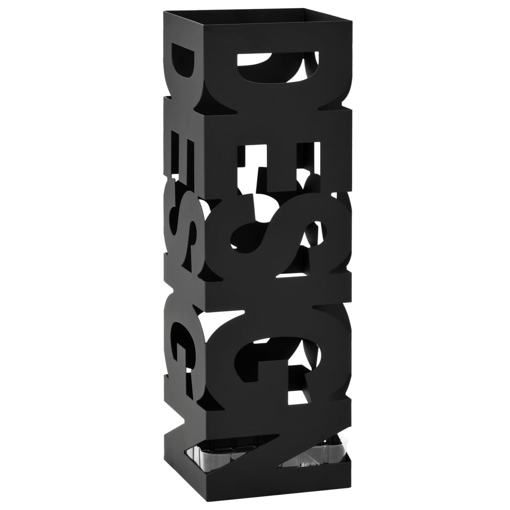 VidaXL Schirmständer, Design Stahl Schwarz