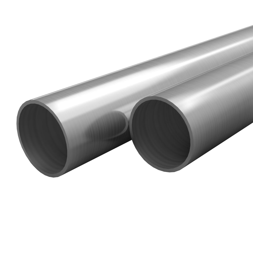 Vidaxl -Röhrchen um V2A 2 m Ø70x1,8 mm Edelstahl 2 Stk