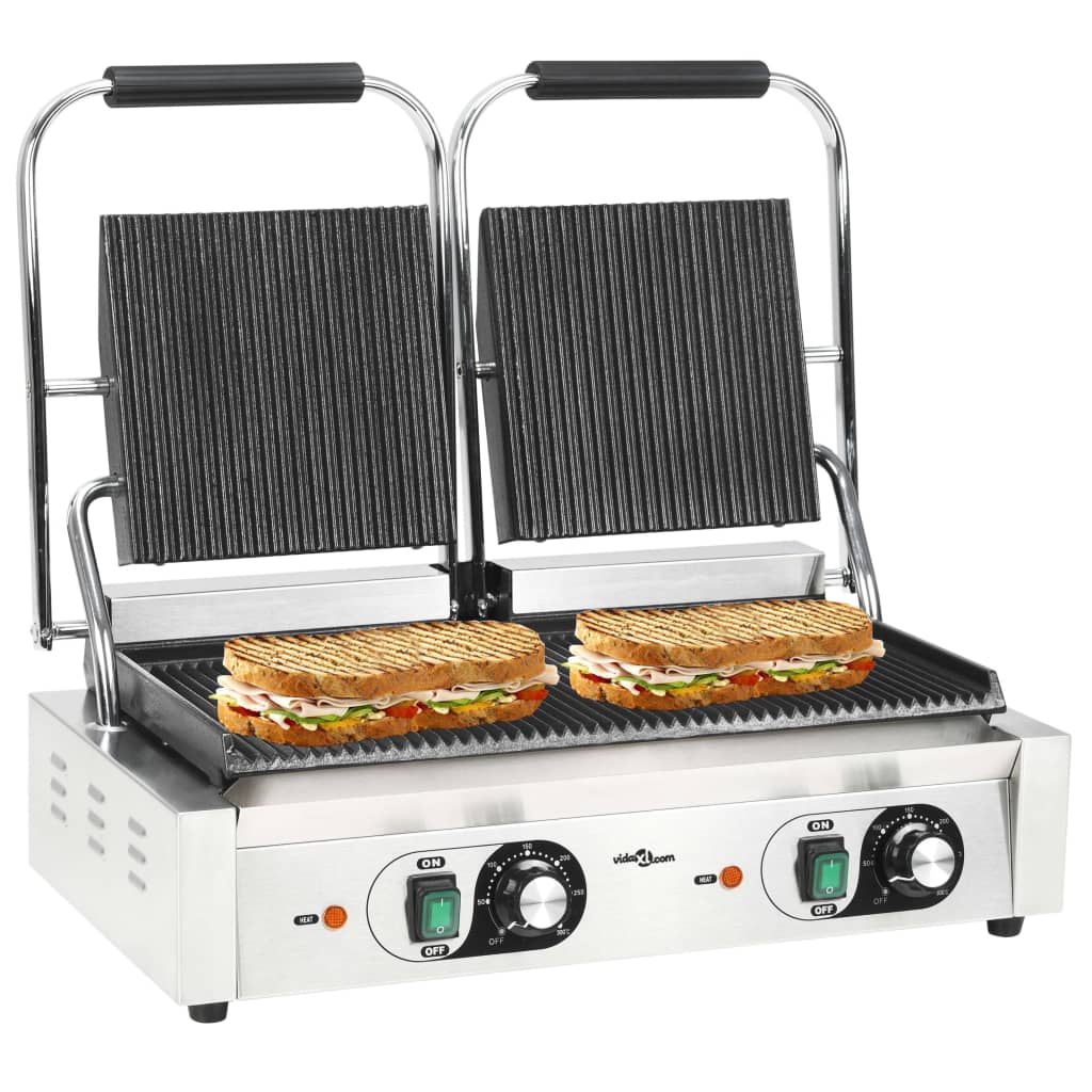 VidaXL Panini Grill Doppelte 3600 W 57x30,5x20 cm