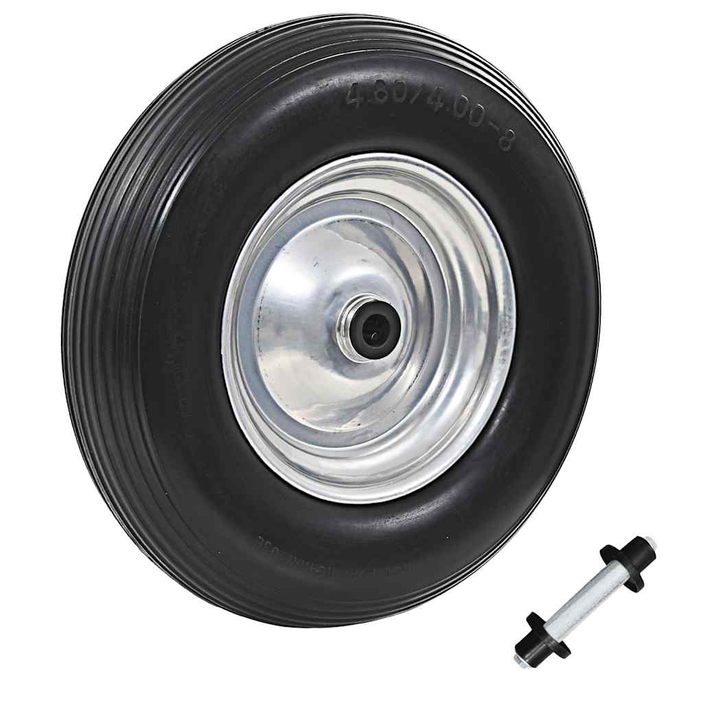 Vidaxl kruiwagenwiel met as 4,00-8 390 mm massief pu