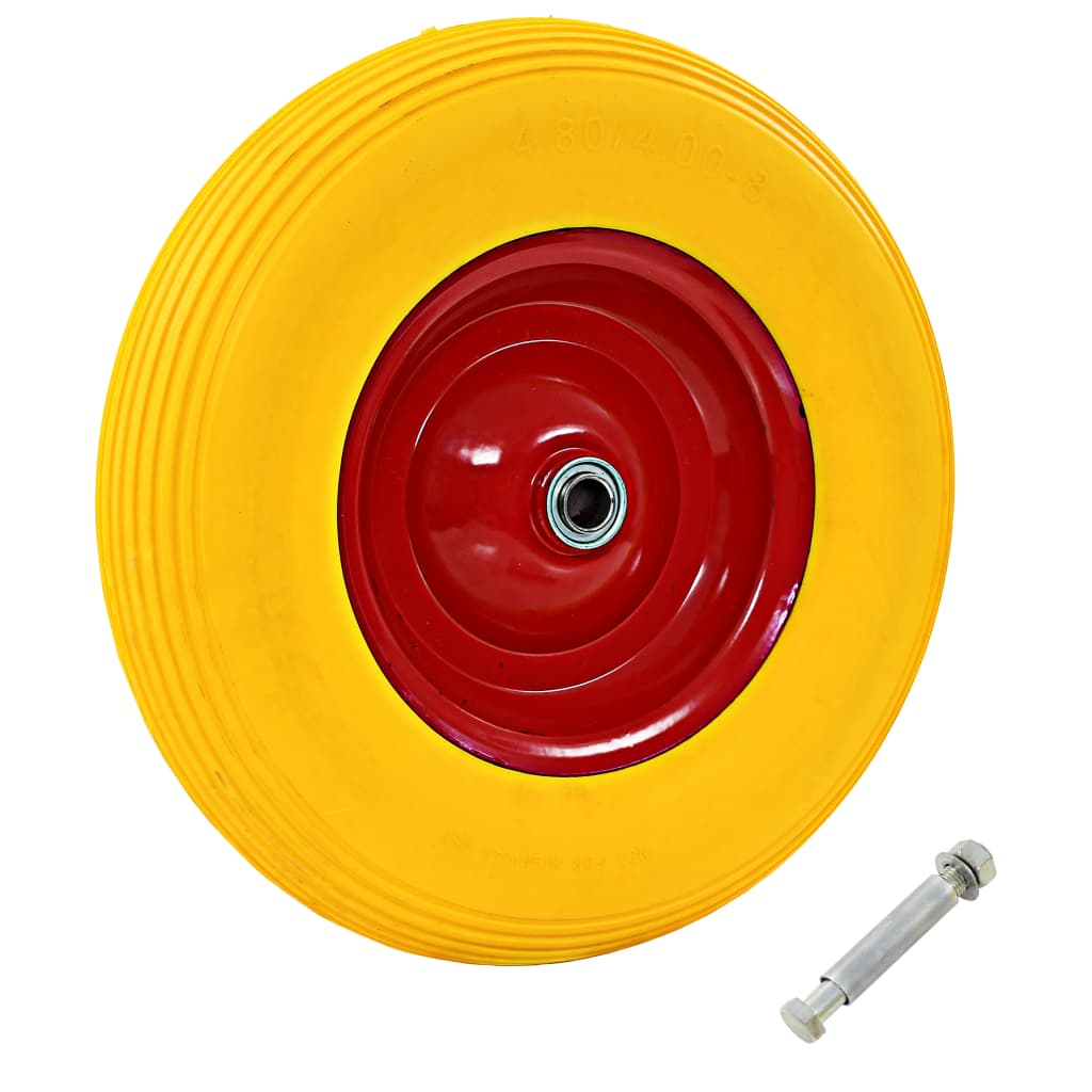 VidaXL Schubkarrenrad mit Achse 4.00-8 390 mm Vollgummi