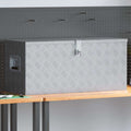 Vidaxl opbergkist 90,5x35x40 cm aluminium zilverkleurig