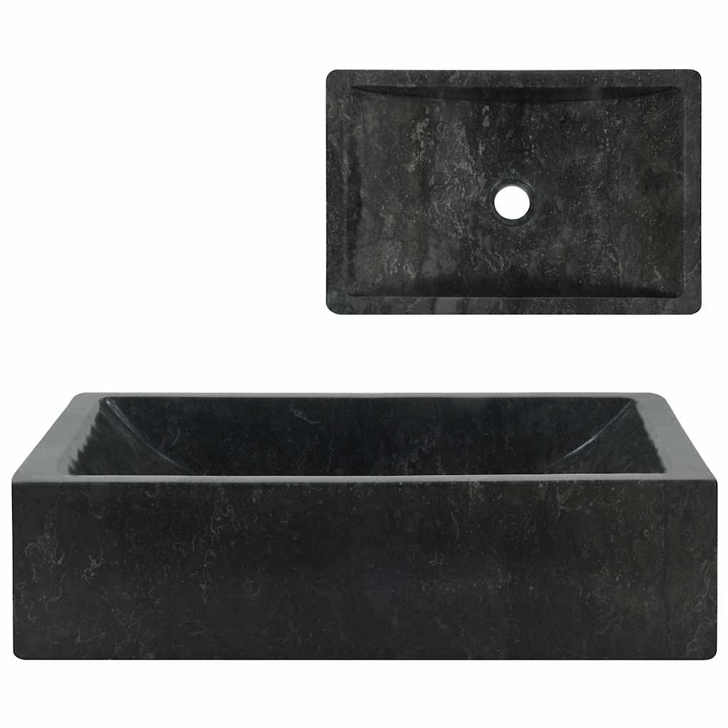 VidaXL Spüle 45x30x12 cm Marmor Hochglanz Schwarz