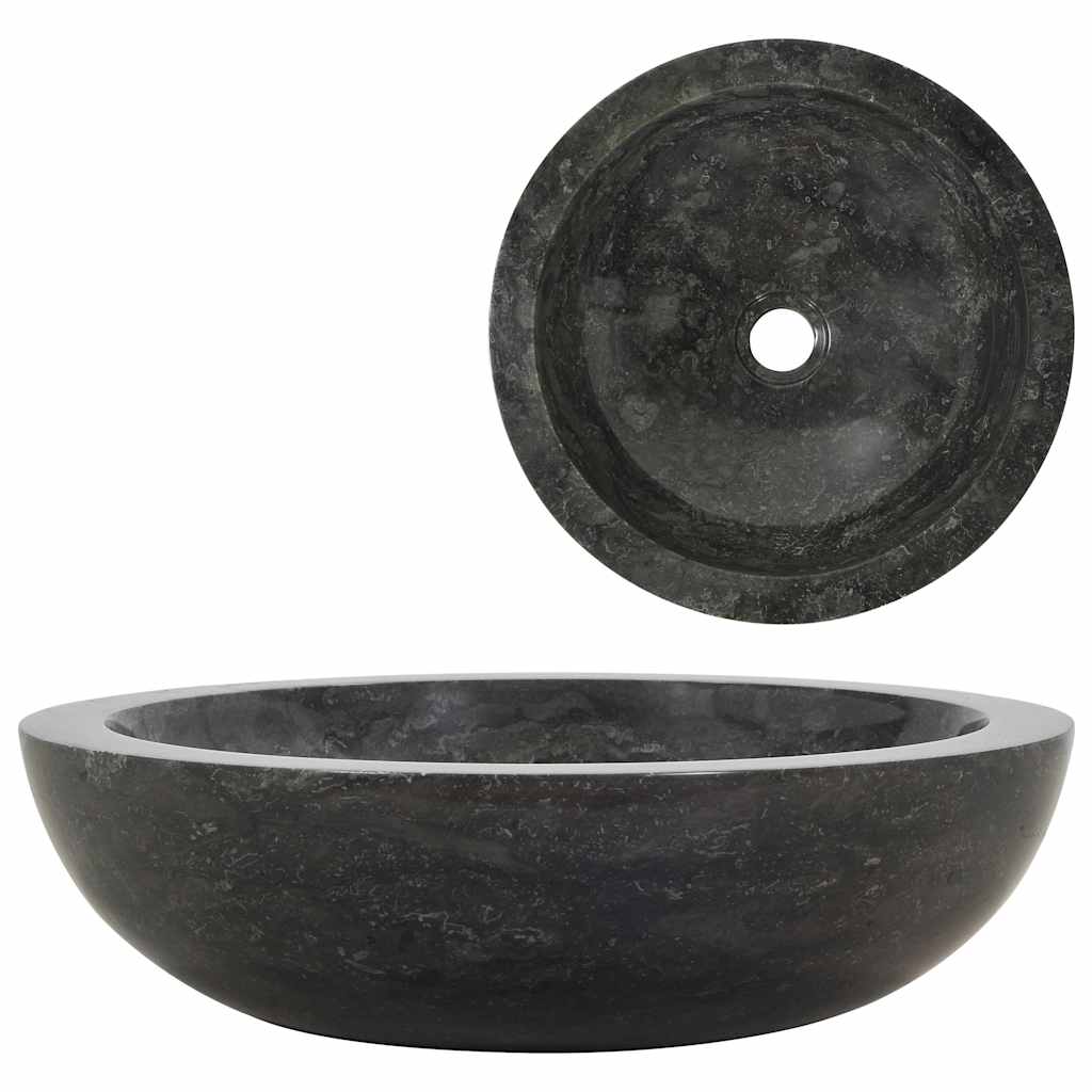 VidaXL Spüle 40x12 cm Marmor Schwarz