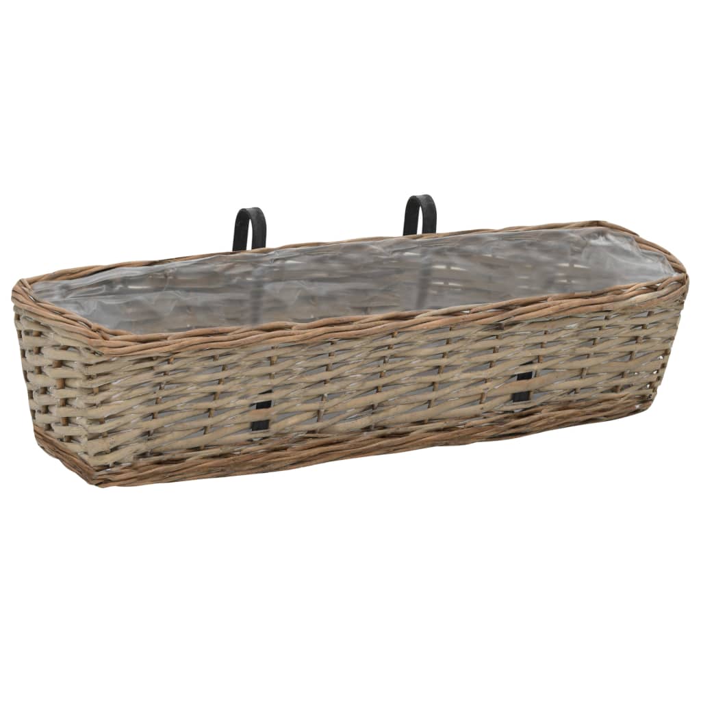 VidaXL Balkonkästen, 2 Stück, 60 cm, Weide mit PE-Auskleidung