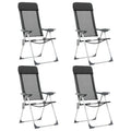 Vidaxl Campingstühle, faltbar, Aluminium, schwarz, 4 Stück