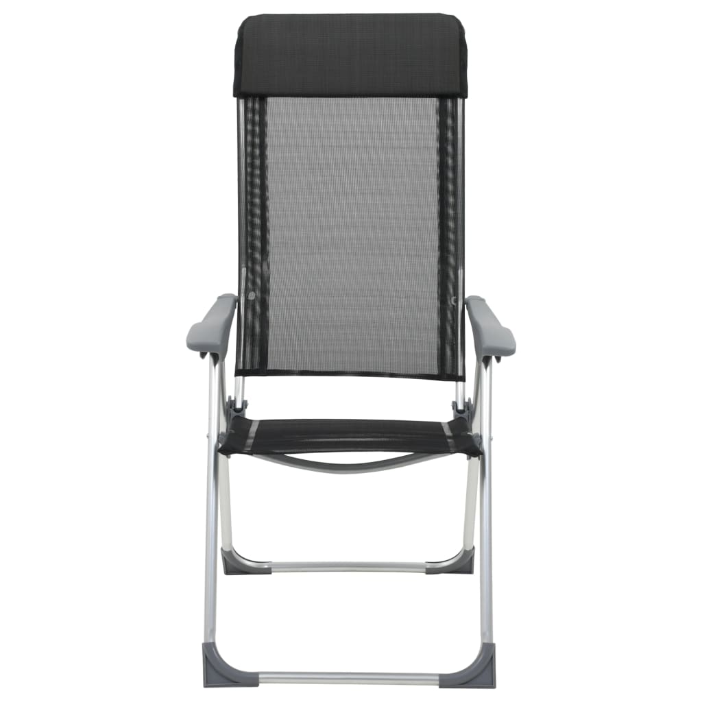 Vidaxl Campingstühle, faltbar, Aluminium, schwarz, 4 Stück