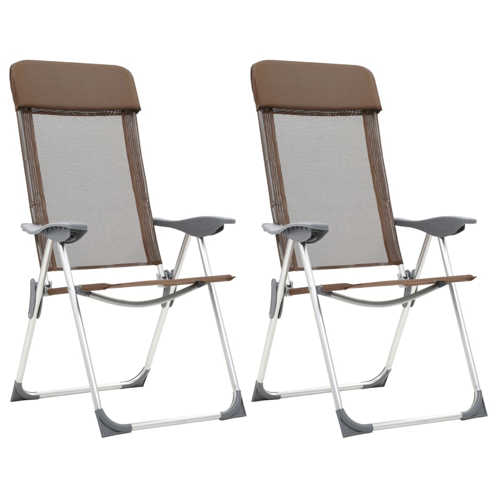 Vidaxl Campingstühle 2 Stück Klapper Aluminium Braun