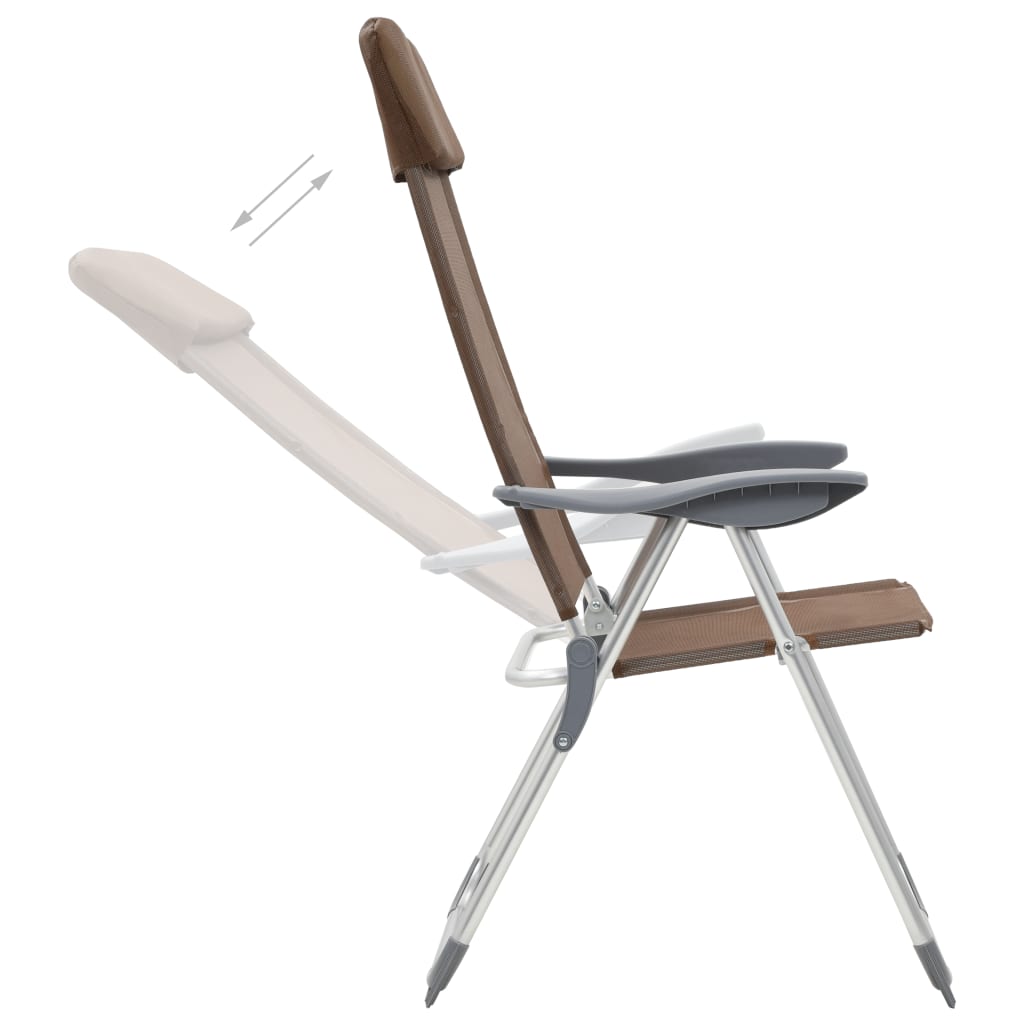 Vidaxl Campingstühle 2 Stück Klapper Aluminium Braun