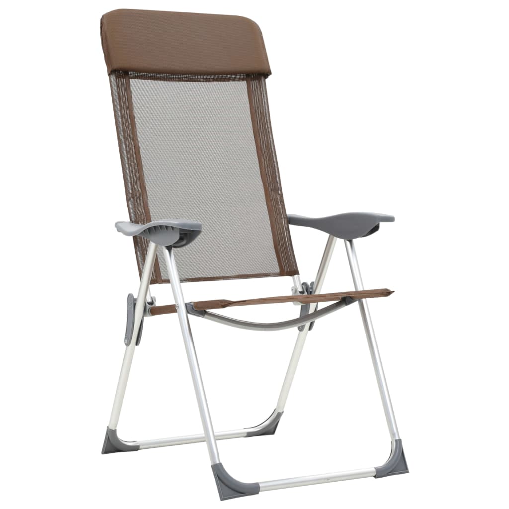 Vidaxl Campingstühle 2 Stück Klapper Aluminium Braun