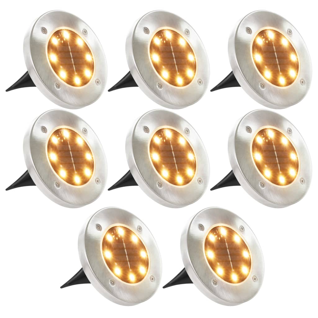 VidaXL Bodenleuchten, 8 Stück, Solar-LED, warmweiß