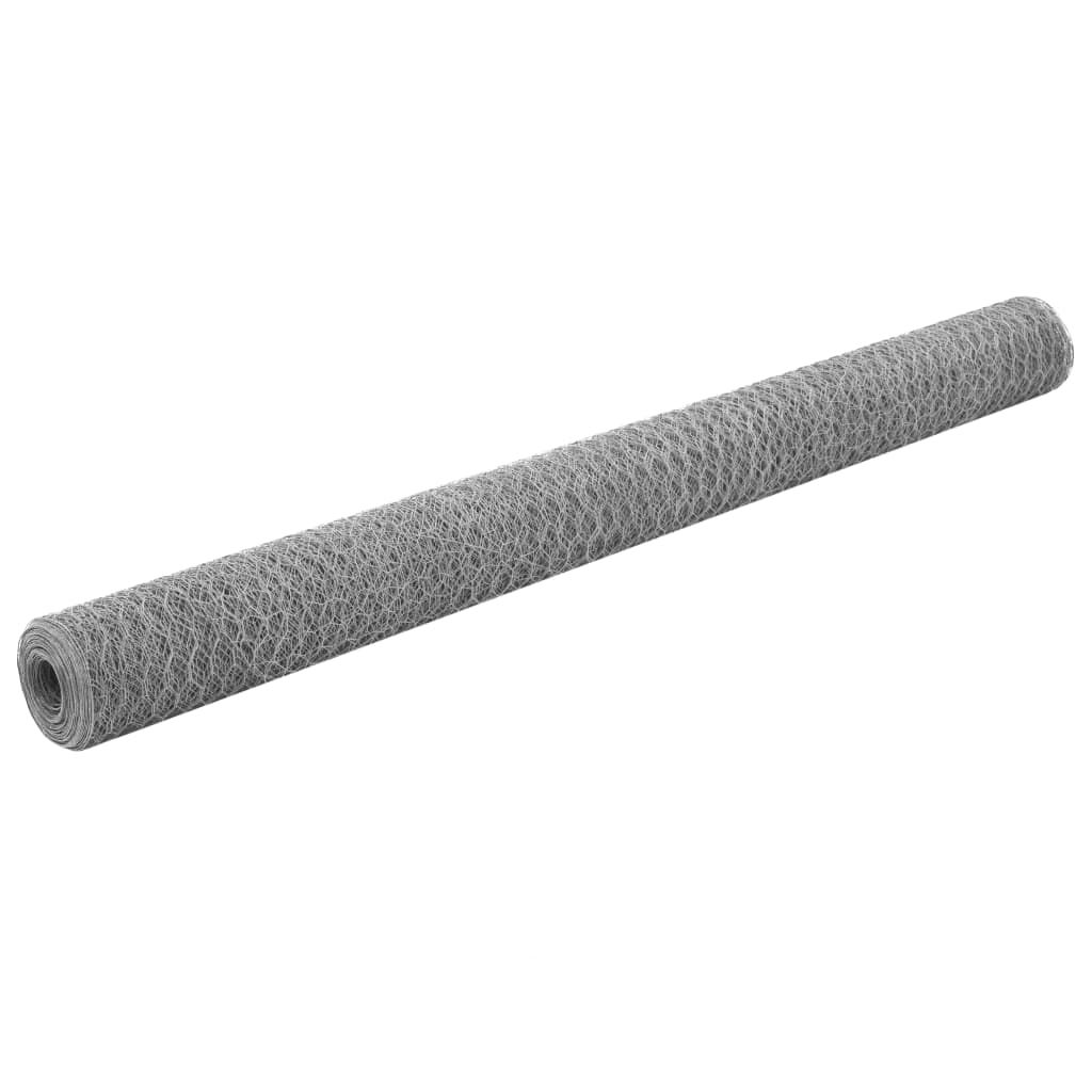VidaXL Hühnerdraht 25x1,5 m, verzinkter Stahl, silberfarben