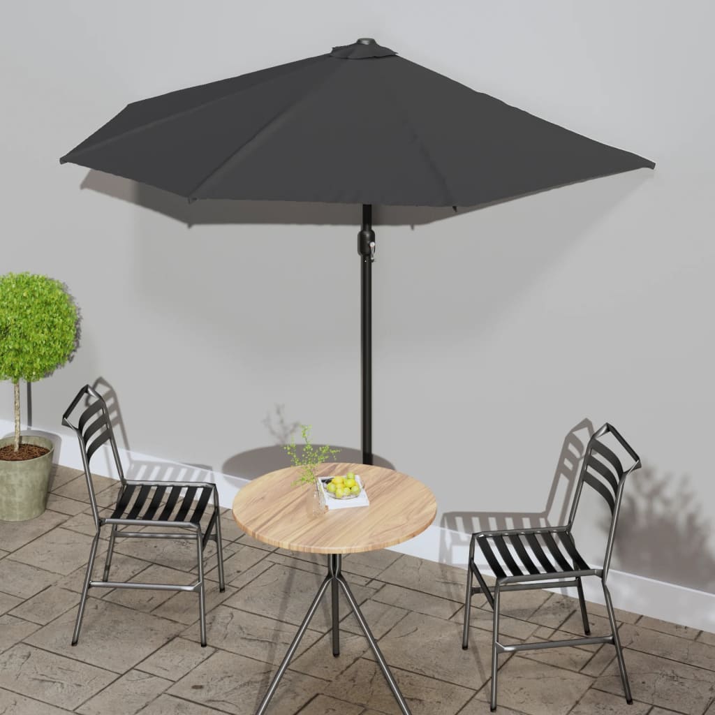 VidaXL Halbbalkonschirm mit Aluminiumstange 270x144 cm Anthrazit