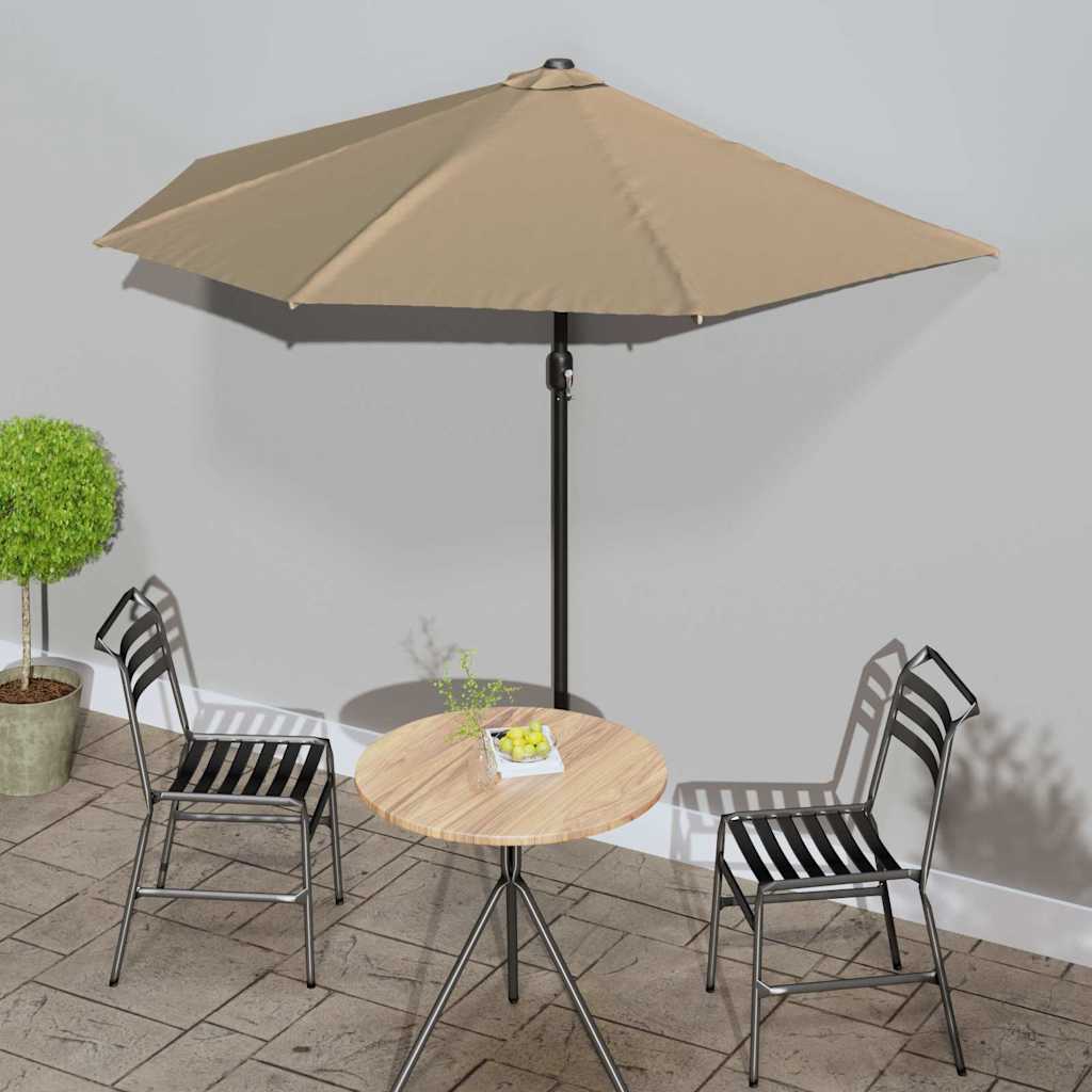 VidaXL Halbbalkonschirm mit Aluminiumstange 270x144 cm Taupe