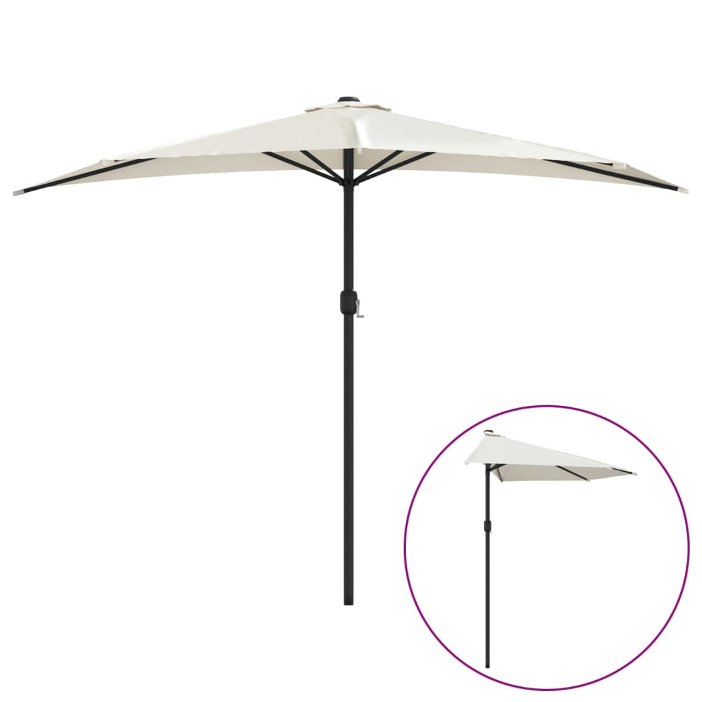 VidaXL Halbbalkonschirm mit Aluminiumstange 300x155 cm Sandfarbe