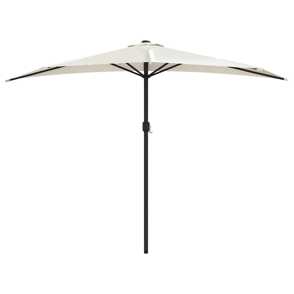 Vidaxl balkonparasol half met aluminium paal 300x155 cm zandkleurig