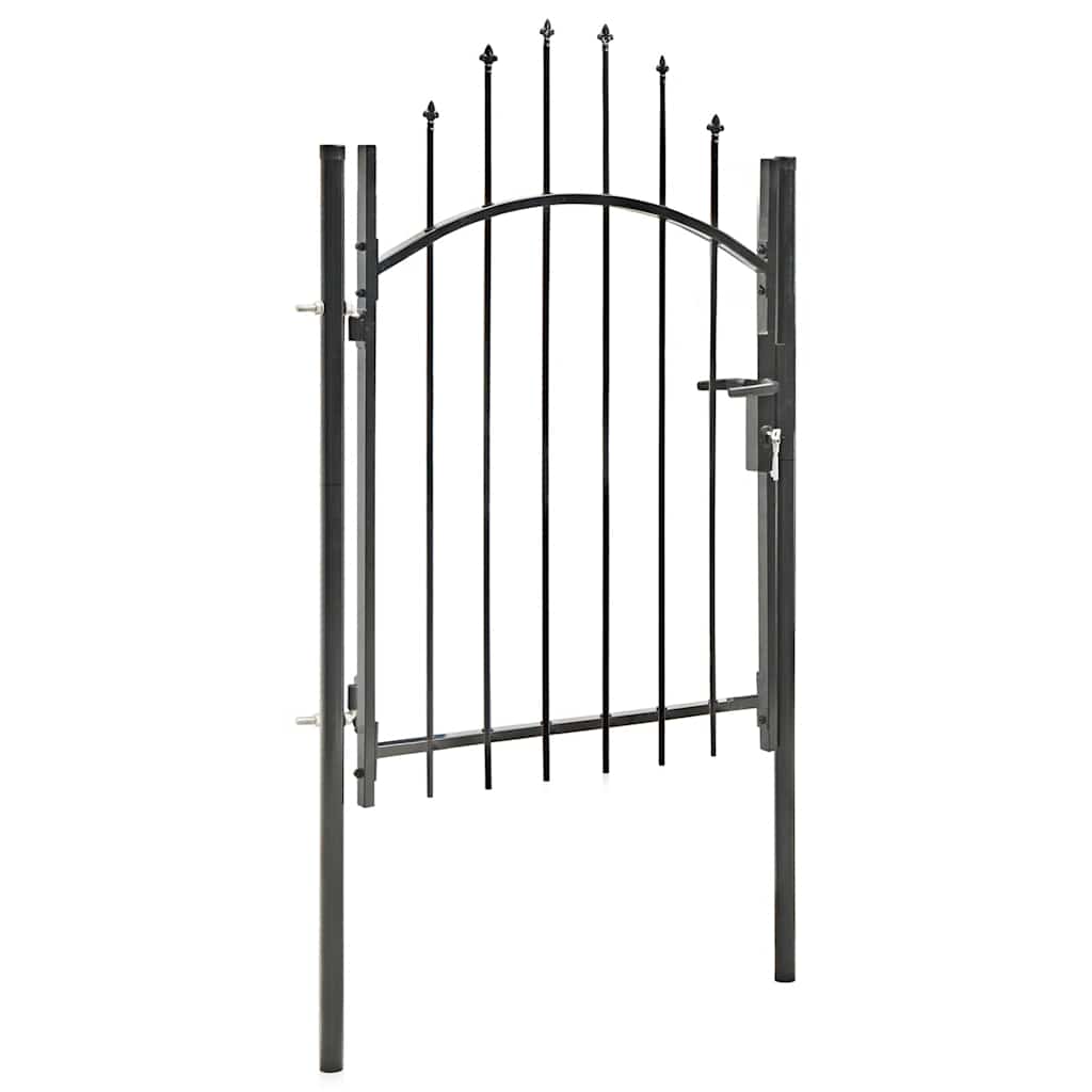 Vidaxl poort 1x1,75 m staal zwart