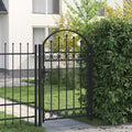Vidaxl poort met gebogen bovenkant 100x150 cm staal zwart