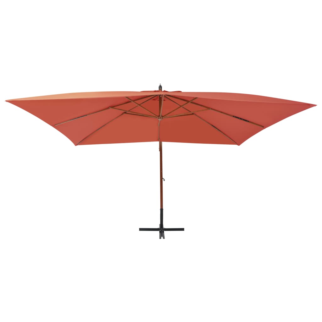 Vidaxl - Schwimmschirm mit Holzstange 400x300 cm Terrakotta - Gelöscht