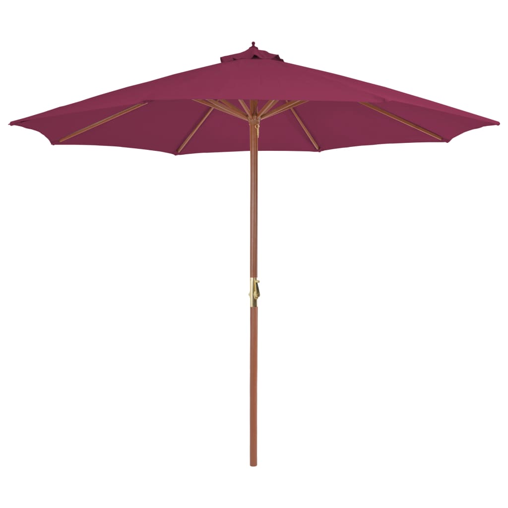 VidaXL Sonnenschirm mit Holzstange 300 cm Bordeauxrot
