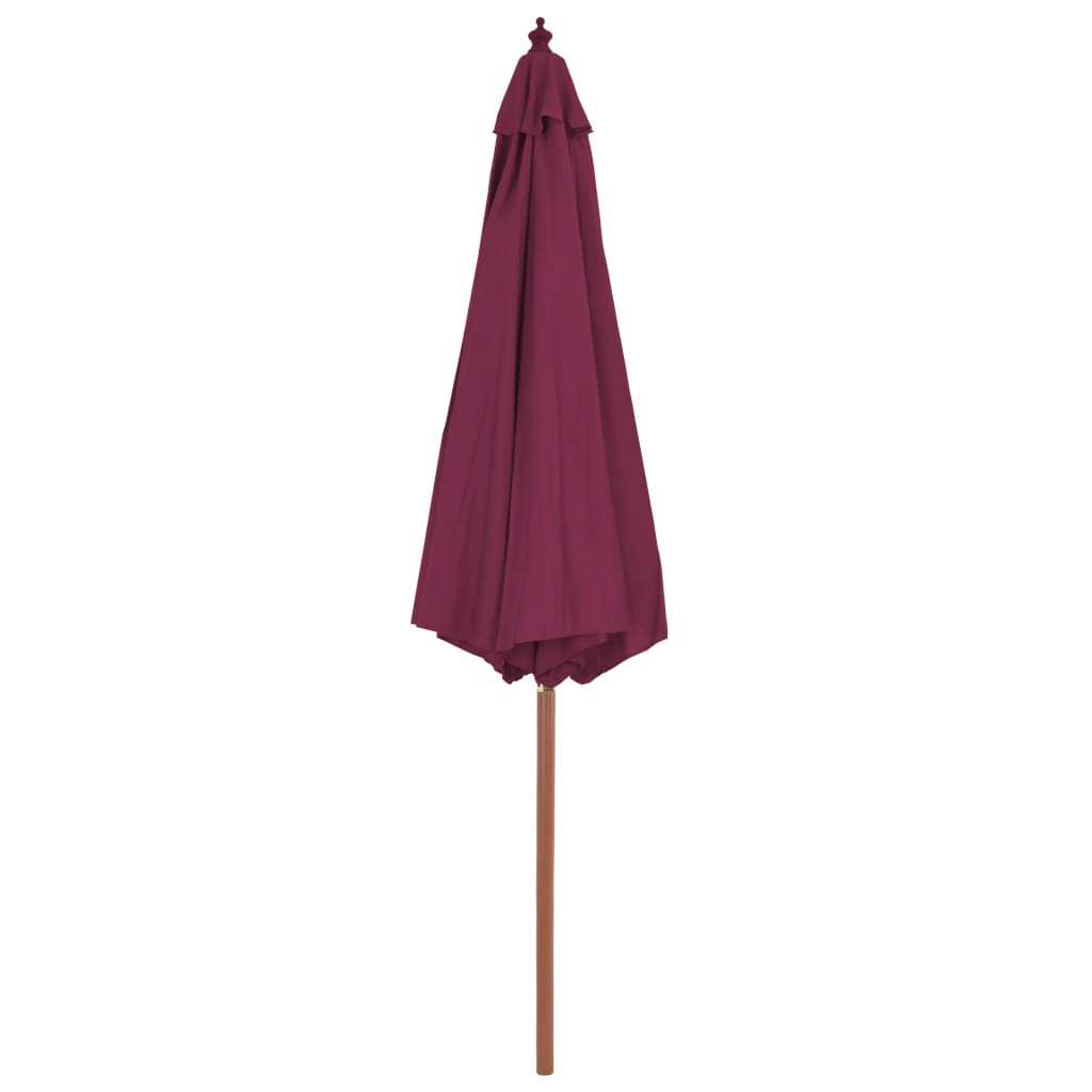VidaXL Sonnenschirm mit Holzstange 300 cm Bordeauxrot
