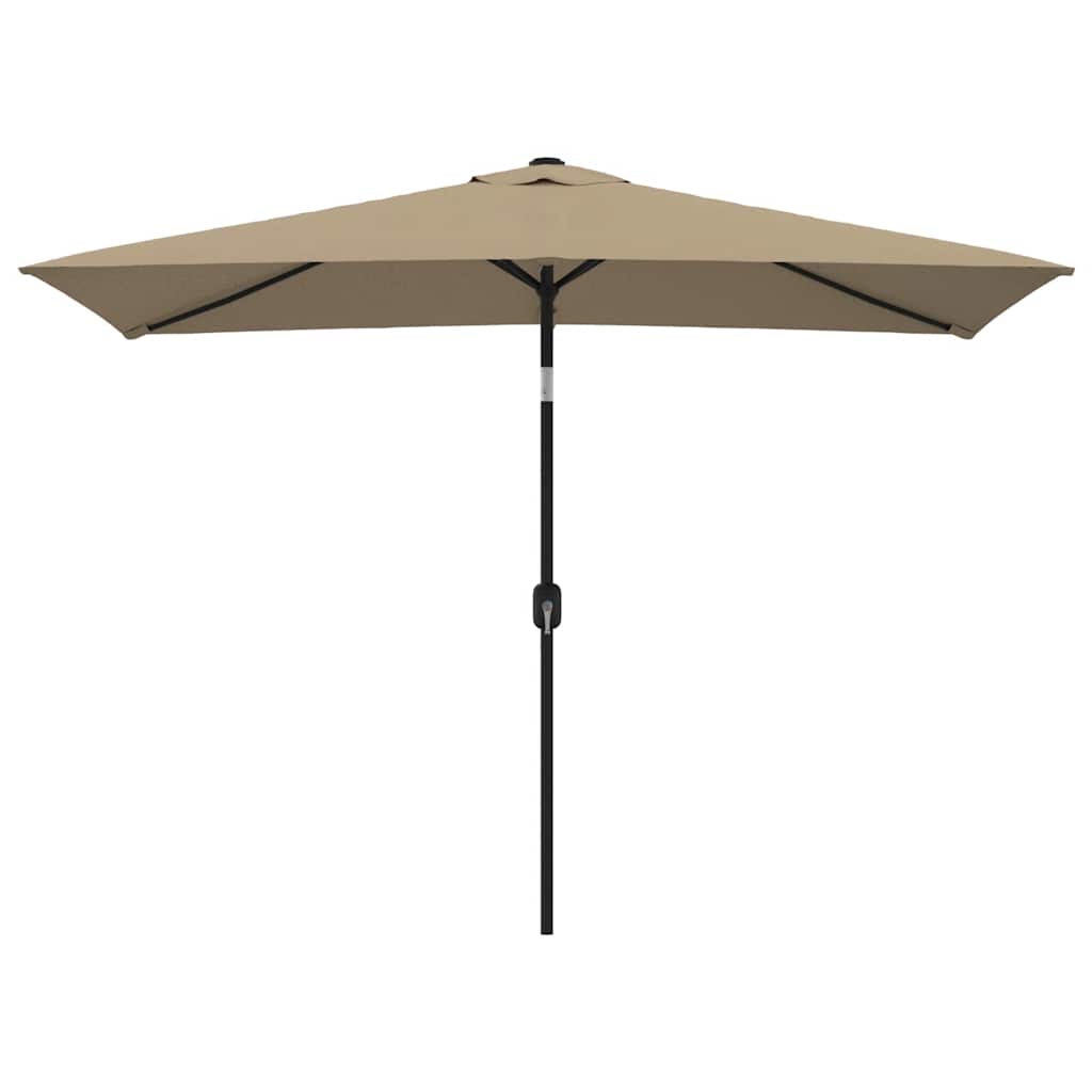 Vidaxl parasol met metalen paal 300x200 cm taupe