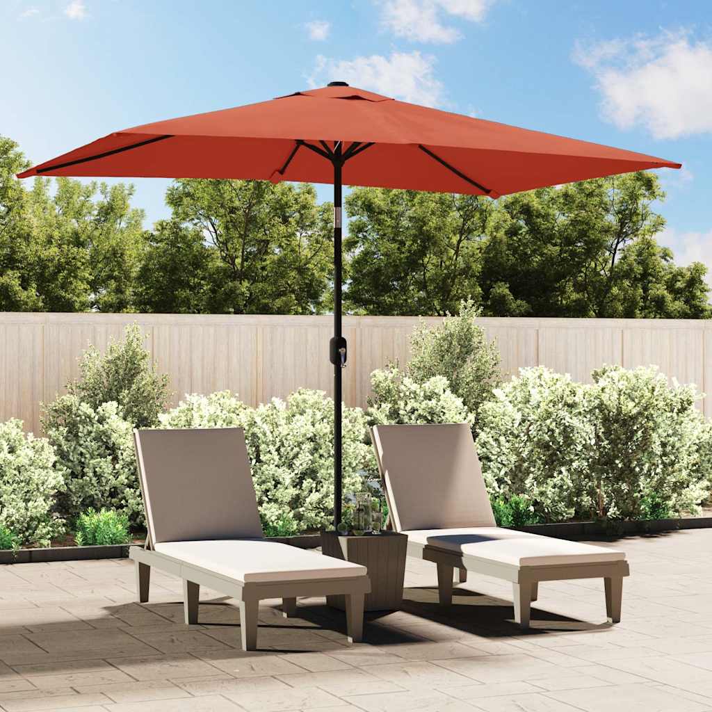 Vidaxl parasol met metalen paal 300x200 cm terracotta