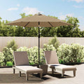 VidaXL -Sonnenschirm mit LED -Beleuchtung und Stahlpol 300 cm Taupe