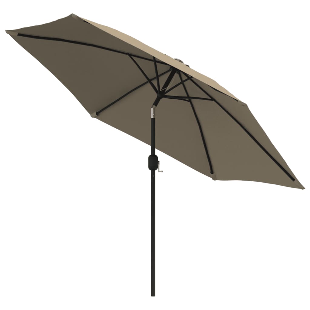VidaXL -Sonnenschirm mit LED -Beleuchtung und Stahlpol 300 cm Taupe