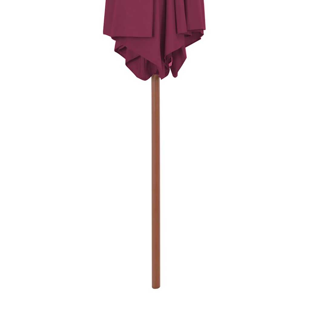 Vidaxl parasol met houten paal 270 cm bordeauxrood