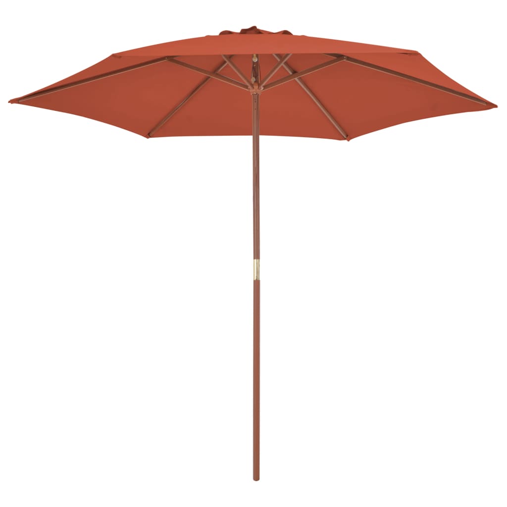 VidaXL Sonnenschirm mit Holzstange 270 cm Terrakotta