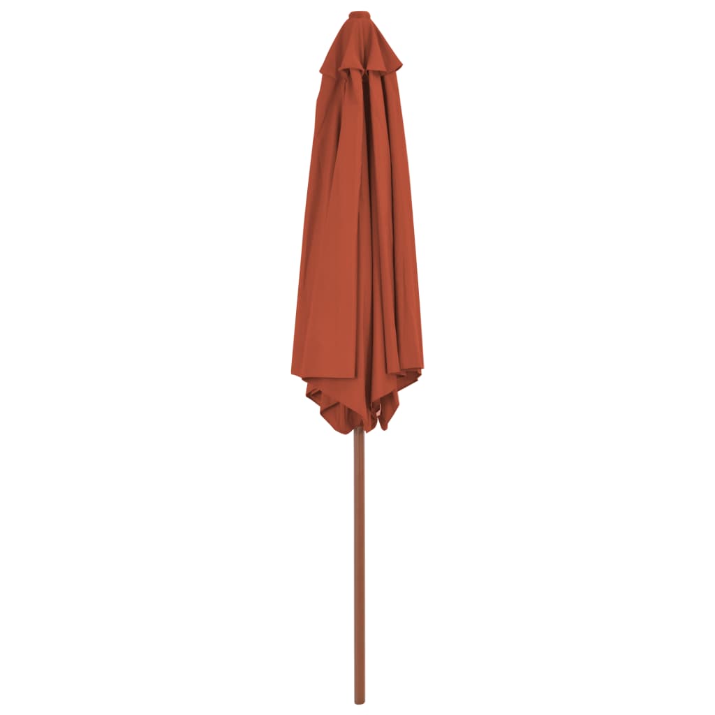 VidaXL Sonnenschirm mit Holzstange 270 cm Terrakotta