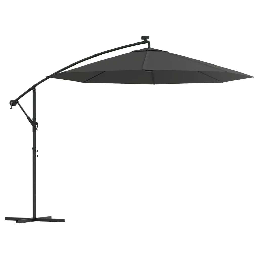 VidaXL – Sonnenschirm mit LED-Beleuchtung, Stahl, 300 cm, Anthrazit