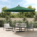 Vidaxl - Sonnenschirm mit LED-Beleuchtung und Metallstange, 350 cm, Grün