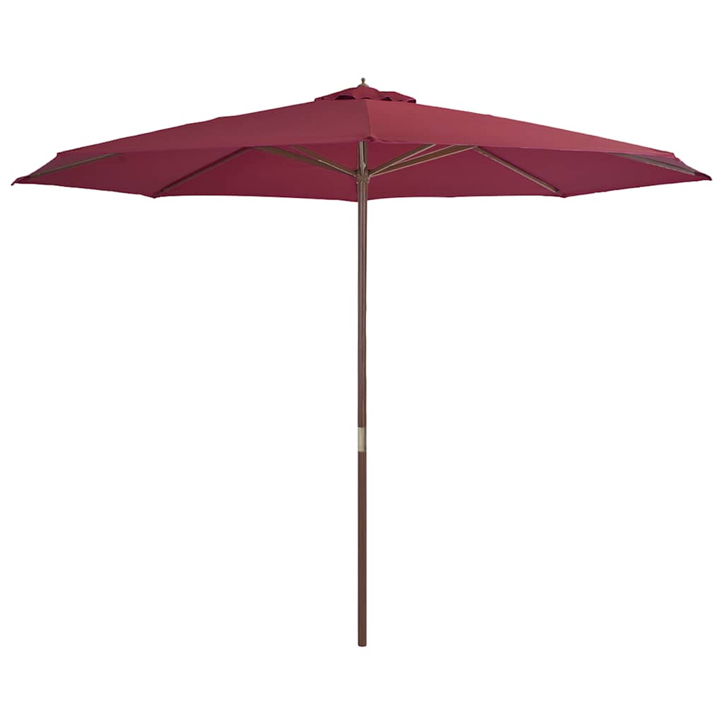 VidaXL Sonnenschirm mit Holzstange 350 cm Bordeauxrot
