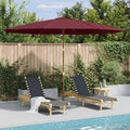 VidaXL Sonnenschirm mit Holzstange 350 cm Bordeauxrot