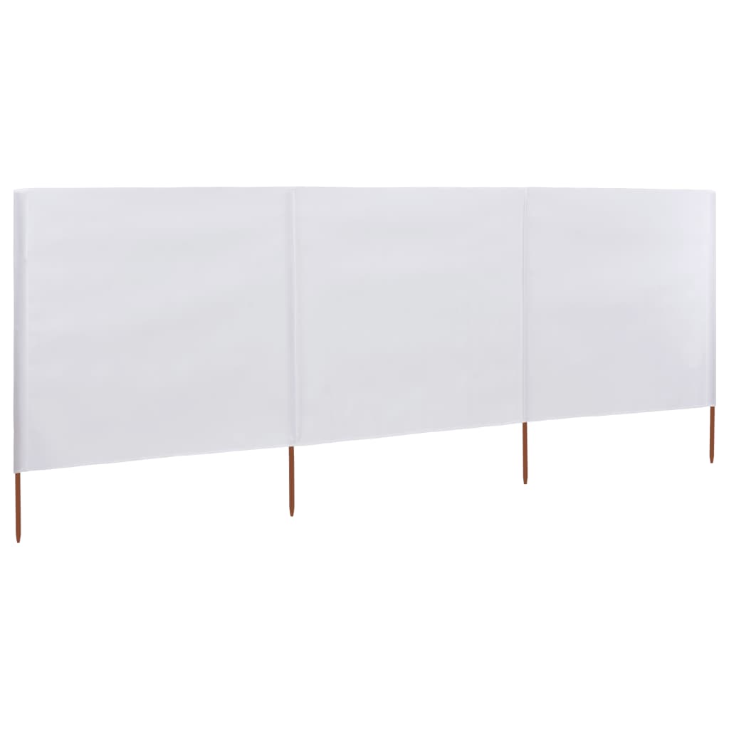 VidaXL Windschutzscheibe, 3-teilig, 400 x 120 cm, Stoff, Weiß
