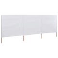VidaXL Windschutzscheibe, 3-teilig, 400 x 120 cm, Stoff, Weiß