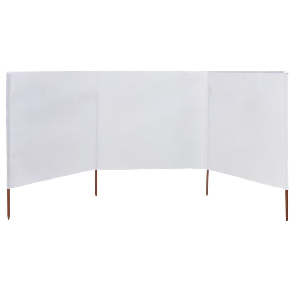 VidaXL Windschutzscheibe, 3-teilig, 400 x 120 cm, Stoff, Weiß