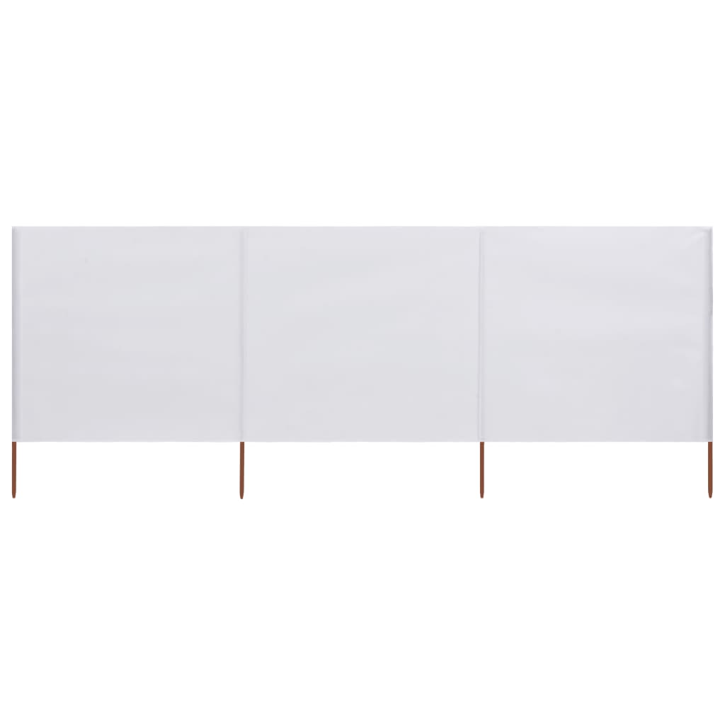 VidaXL Windschutzscheibe, 3-teilig, 400 x 120 cm, Stoff, Weiß