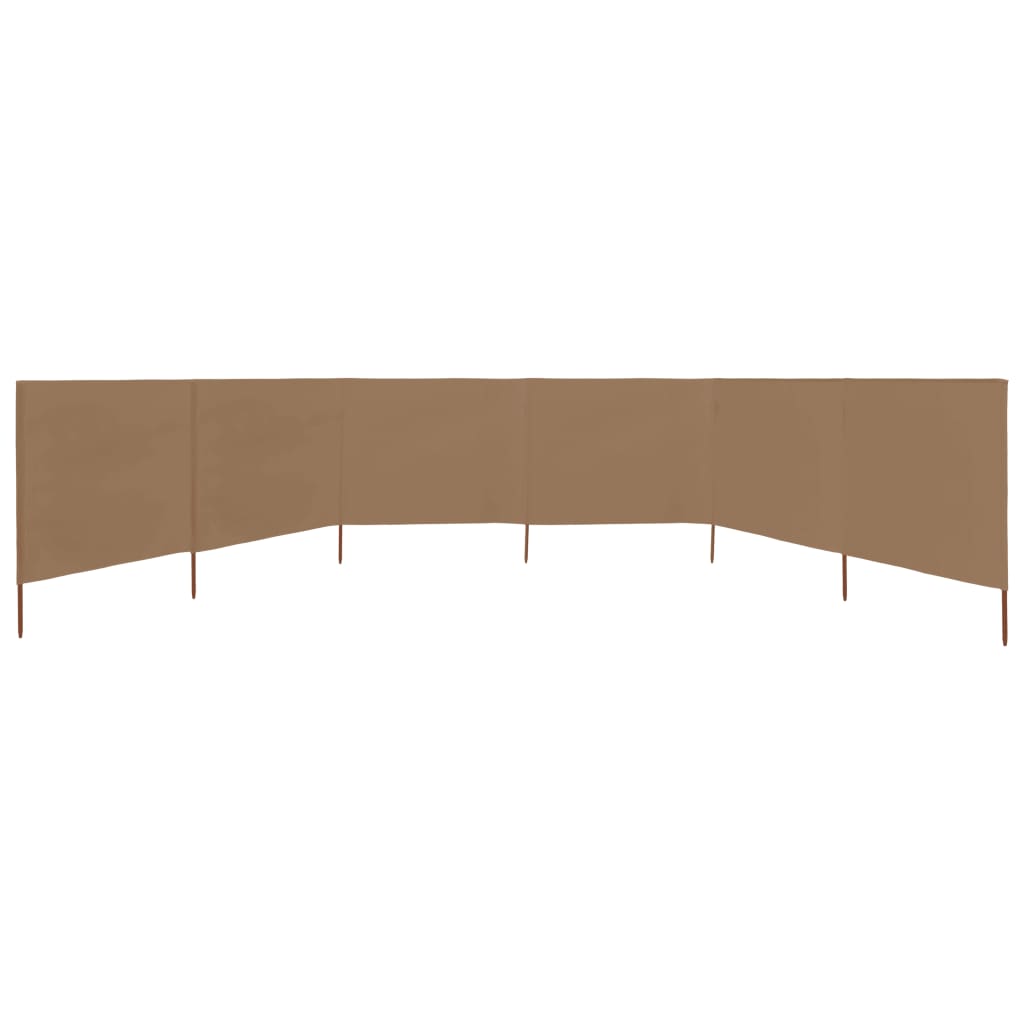 VidaXL Windschutzscheibe, 6-teilig, 800 x 80 cm, Stoff, Taupe