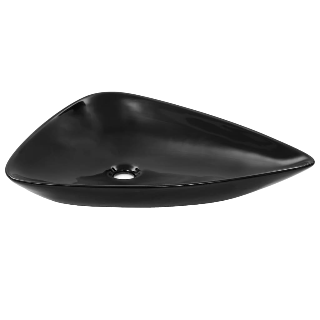 VidaXL Waschtischplatte Dreieckig 645x455x115 mm Keramikschwarz