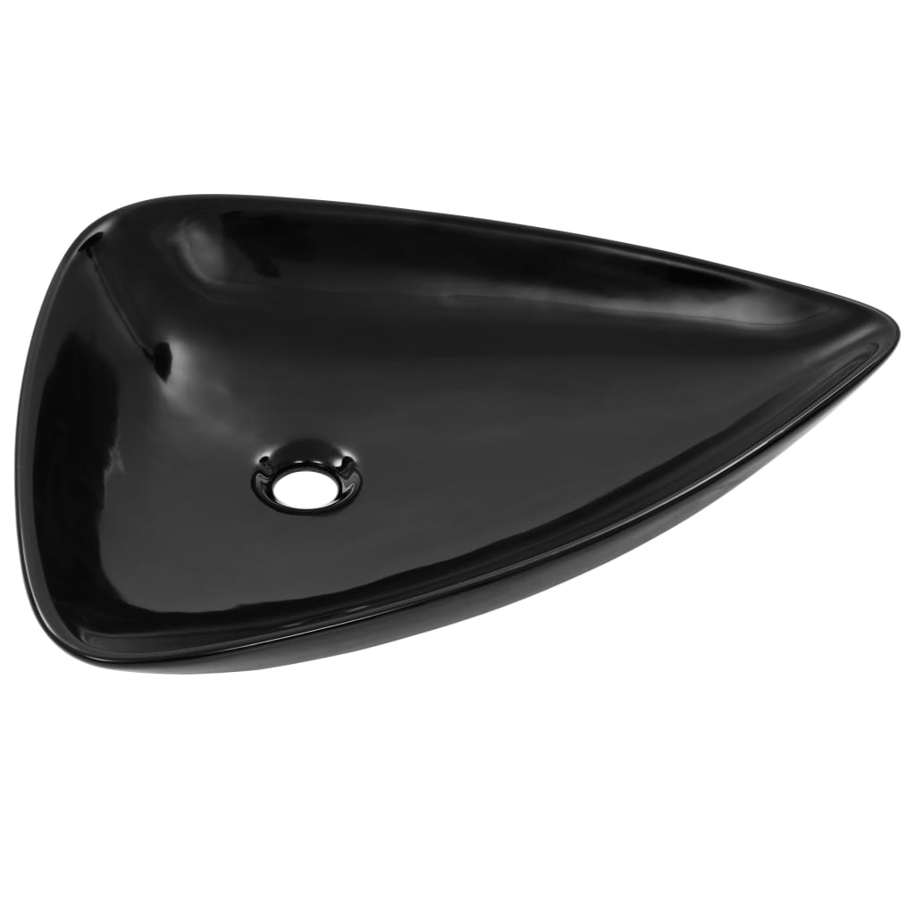 VidaXL Waschtischplatte Dreieckig 645x455x115 mm Keramikschwarz