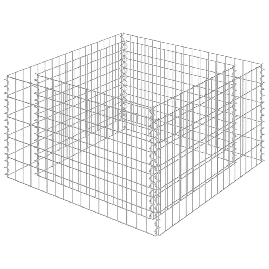 Vidaxl Gabionen-Pflanzer erhöht 90 x 90 x 50 cm aus verzinktem Stahl
