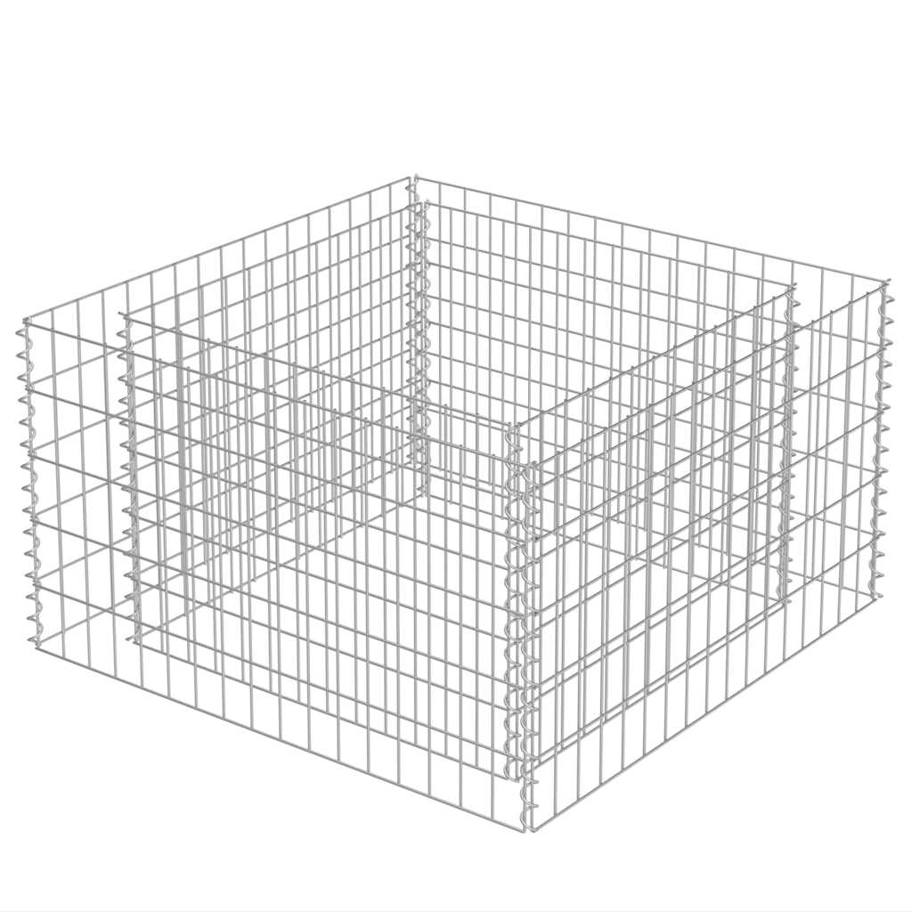 Vidaxl Gabionen-Pflanzer erhöht 90 x 90 x 50 cm aus verzinktem Stahl