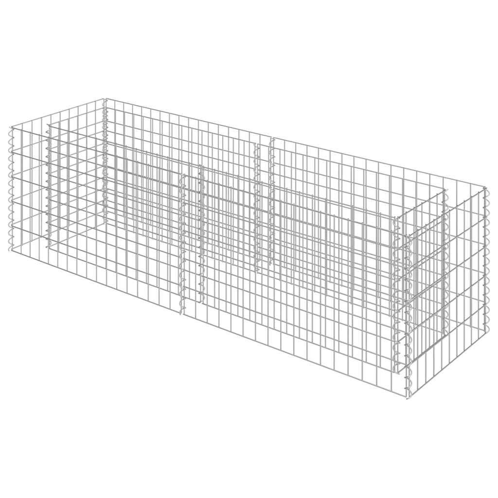 VidaXL Gabionen-Planzer erhöht 180x50x50 cm verzinkter Stahl