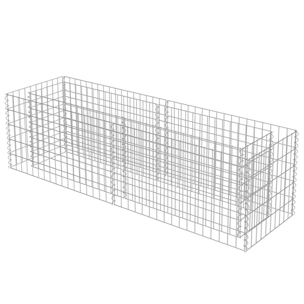 VidaXL Gabionen-Planzer erhöht 180x50x50 cm verzinkter Stahl