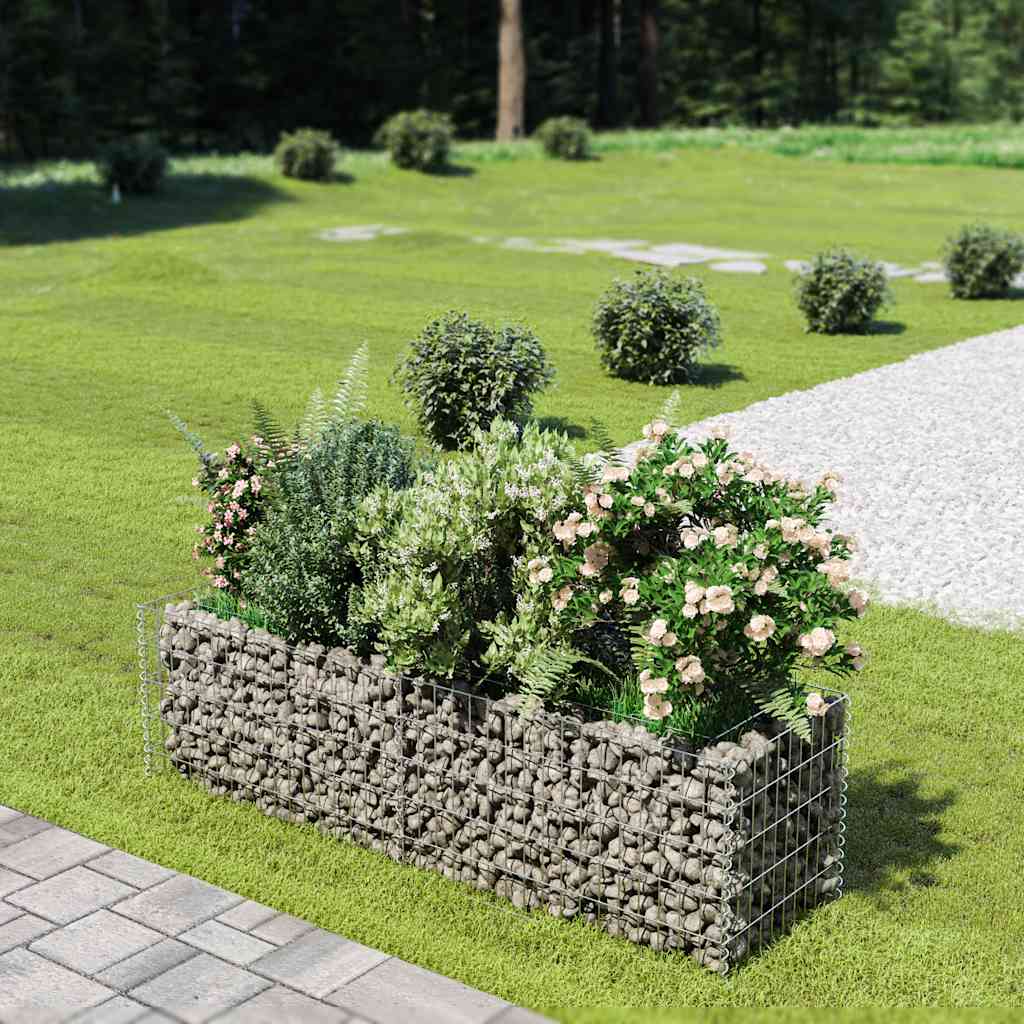 VidaXL Gabionen-Planzer erhöht 180x50x50 cm verzinkter Stahl