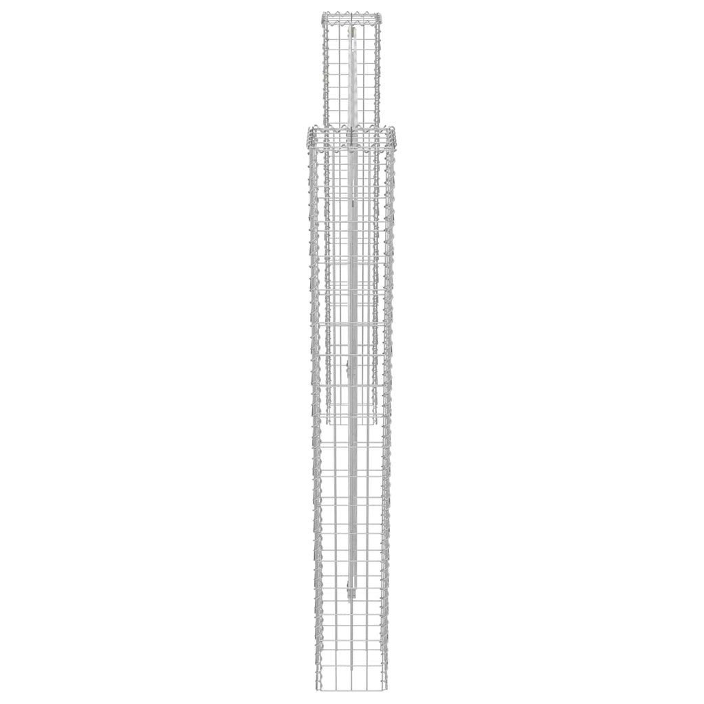 Vidaxl afrasteringspaal 2 pcs zilver 20 x 20 x 190 cm metaal