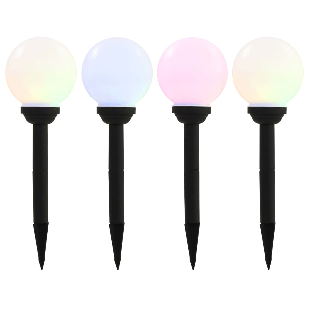 VidaXL LED-Solarlampen rund 15 cm RGB 4 Stück